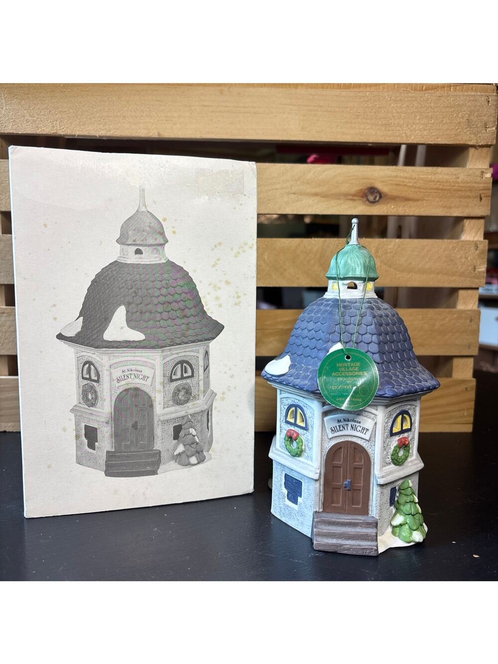 Department 56 "Silent Night Music Box" Christmas church st Nikolaus holiday